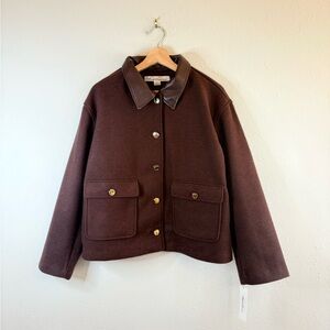 Kenneth Cole Women’s Brown Stone Big Pockets Jacket Sz Large NWT